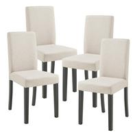 ESSZIMMERSTUHL-SET 4 TLG. Hamburg - Beige/Schwarz, Holz/Textil (43/89/54cm) - [en.casa]