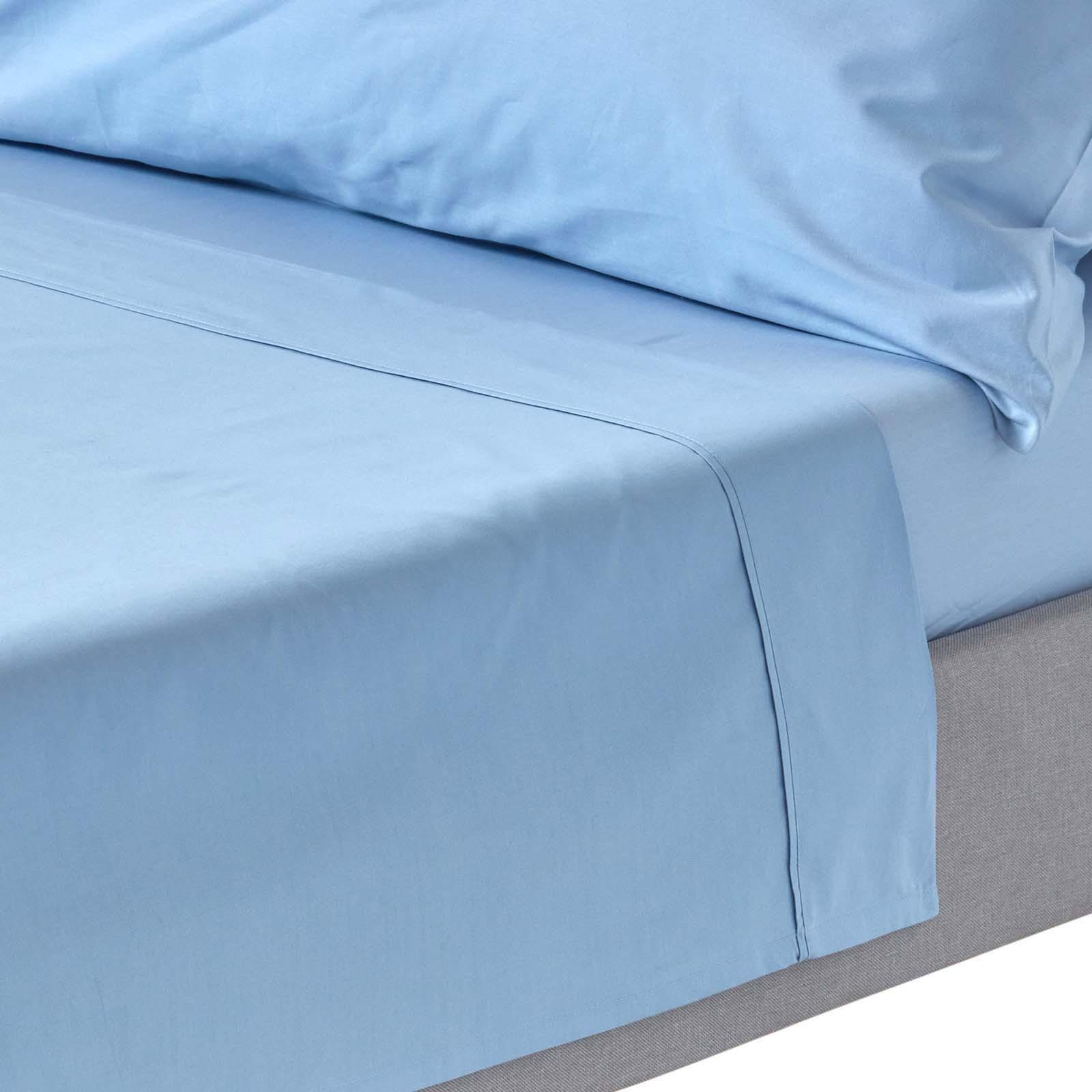 BETTLAKEN ohne Gummizug, Ägyptische Baumwolle, Fadendichte 200 - Blau, Textil (275/275cm) - Homescapes