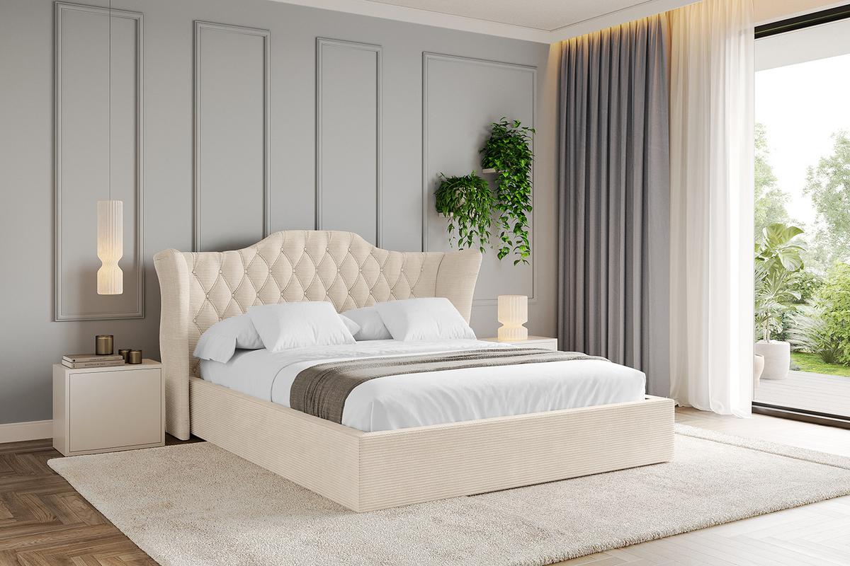 POLSTERBETT mit Bettkasten und Lattenrost, Boxbett ohne Matratze - ZORAN 140x200 Beige - Creme, Holzwerkstoff/Textil (140/200cm) - ALTDECOR