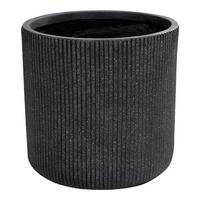 BLUMENTOPF graphitgrau rund 37/37/37 cm Oreoi - Grau, Naturmaterialien (37cm) - Beliani