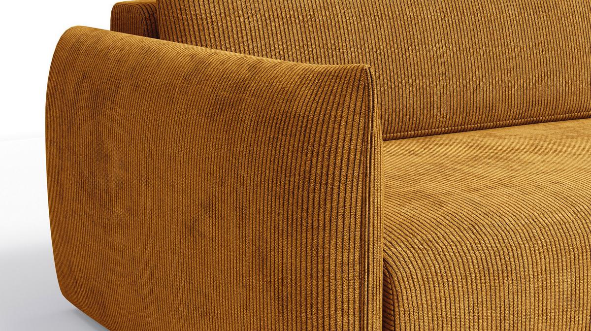 ECKSOFA TAUER 3-Sitzer links, safran - Gelb/Schwarz, Holz/Textil (248/173cm) - Wozimo