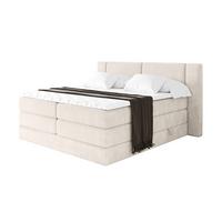 BOXSPRINGBETT mit Matratze H3/H4 - EVON KING - 180x200 cm Beige - Beige, Holzwerkstoff (180/200cm) - ALTDECOR