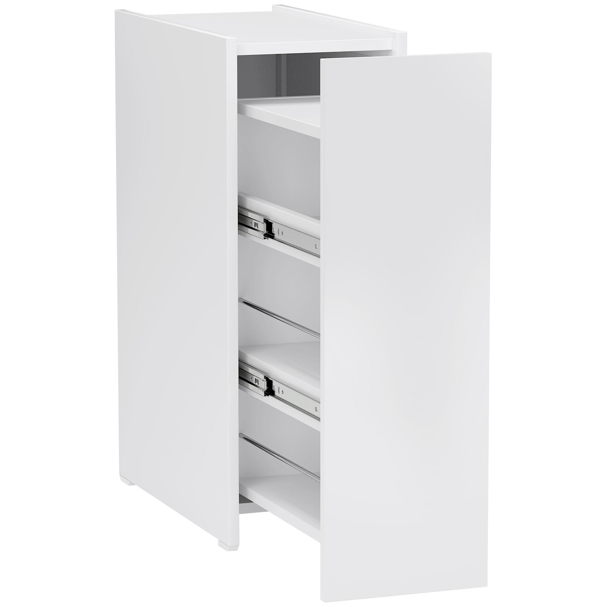 NISCHENSCHRANK Schmaler Badezimmerschrank mit tiefer Schublade, Rad Weiß - Weiß, Holz (25/66.5/47cm) - HOMCOM