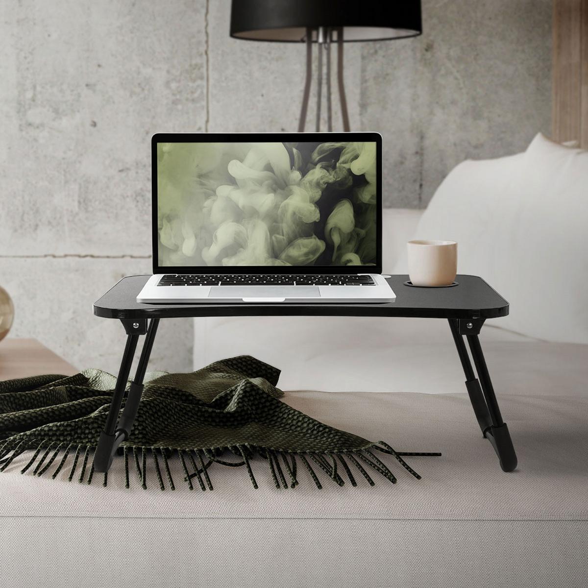LAPTOPTISCH Schwarz 60x40 cm klappbar - Schwarz, Holzwerkstoff (60/40/25cm) - ML-DESIGN