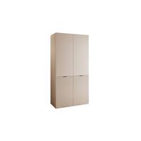 KLEIDERSCHRANK SANDBOX 100 101/49/200 cm Beige Sand / Beige Sand mit LED 4 Zusatzböden - Sandfarben/Schwarz, Holzwerkstoff/Kunststoff (101/200/49cm) - Lookway