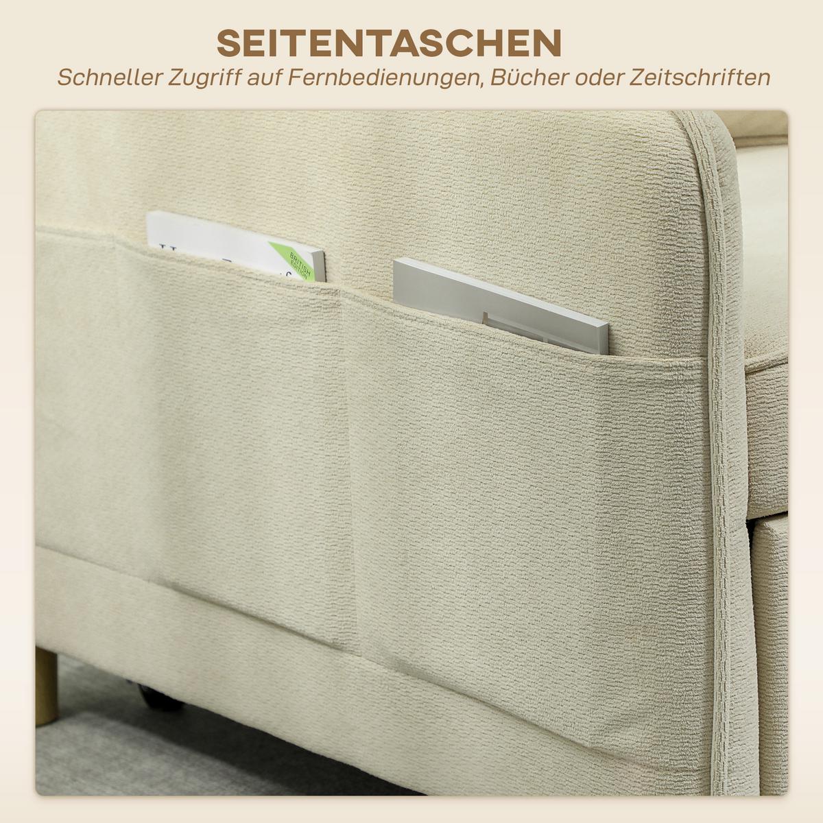SCHLAFSESSEL Polyester Beige - Beige, Kunststoff/Textil (74/82/85.5cm) - HOMCOM