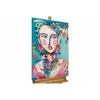 ACRYLBILD HANDGEMALT 60/90 cm - Blau/Pink, Holz/Textil (60/90cm) - KUNSTLOFT