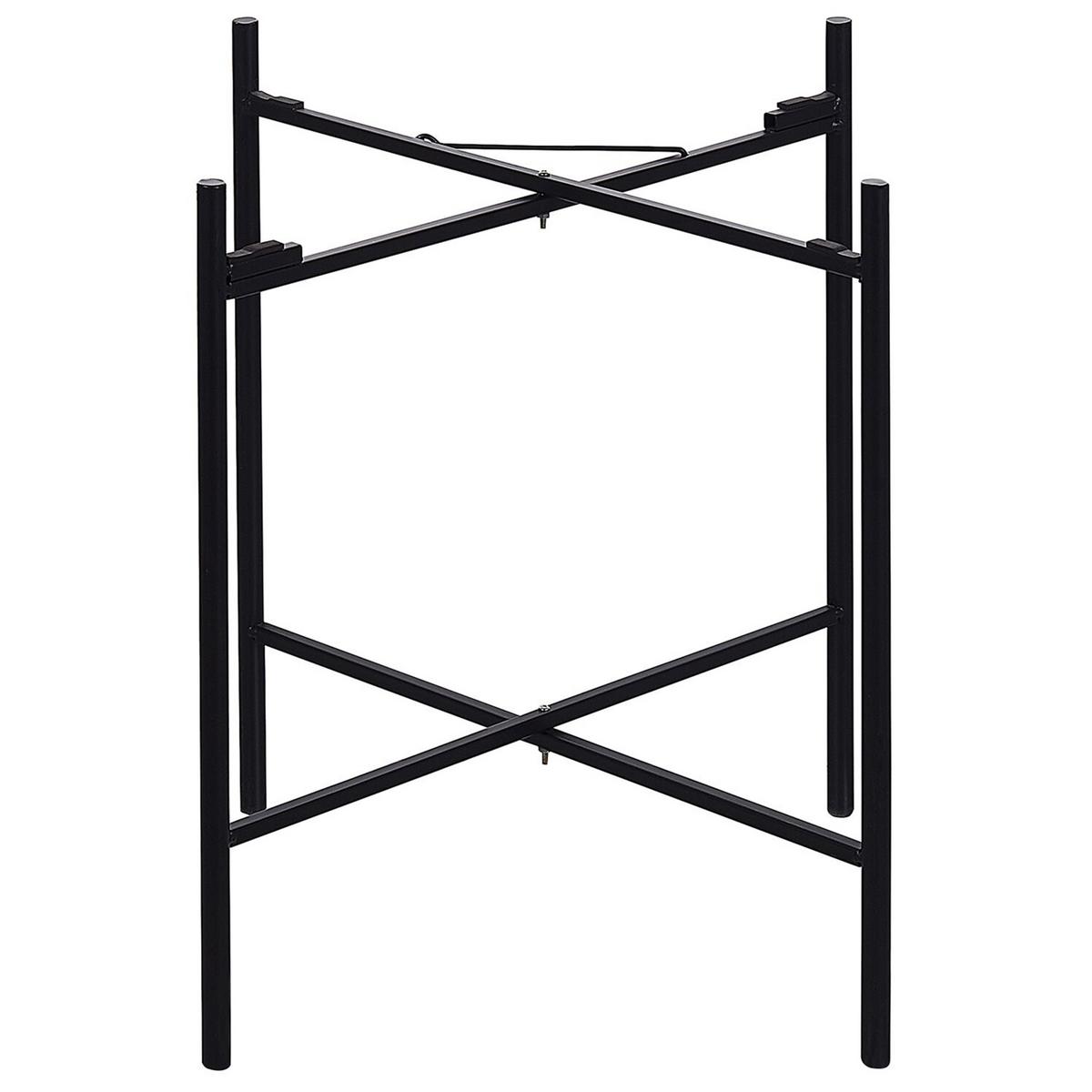 BEISTELLTISCH Rattan/Metall schwarz 36 cm Vienna - Beige/Schwarz, Metall (36/36/43cm) - Beliani