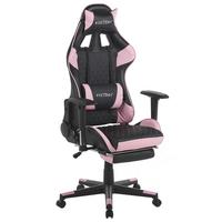BÜROSTUHL Kunstleder Schwarz/Rosa Victory - Schwarz, Kunststoff/Textil (60/124/60cm) - Beliani