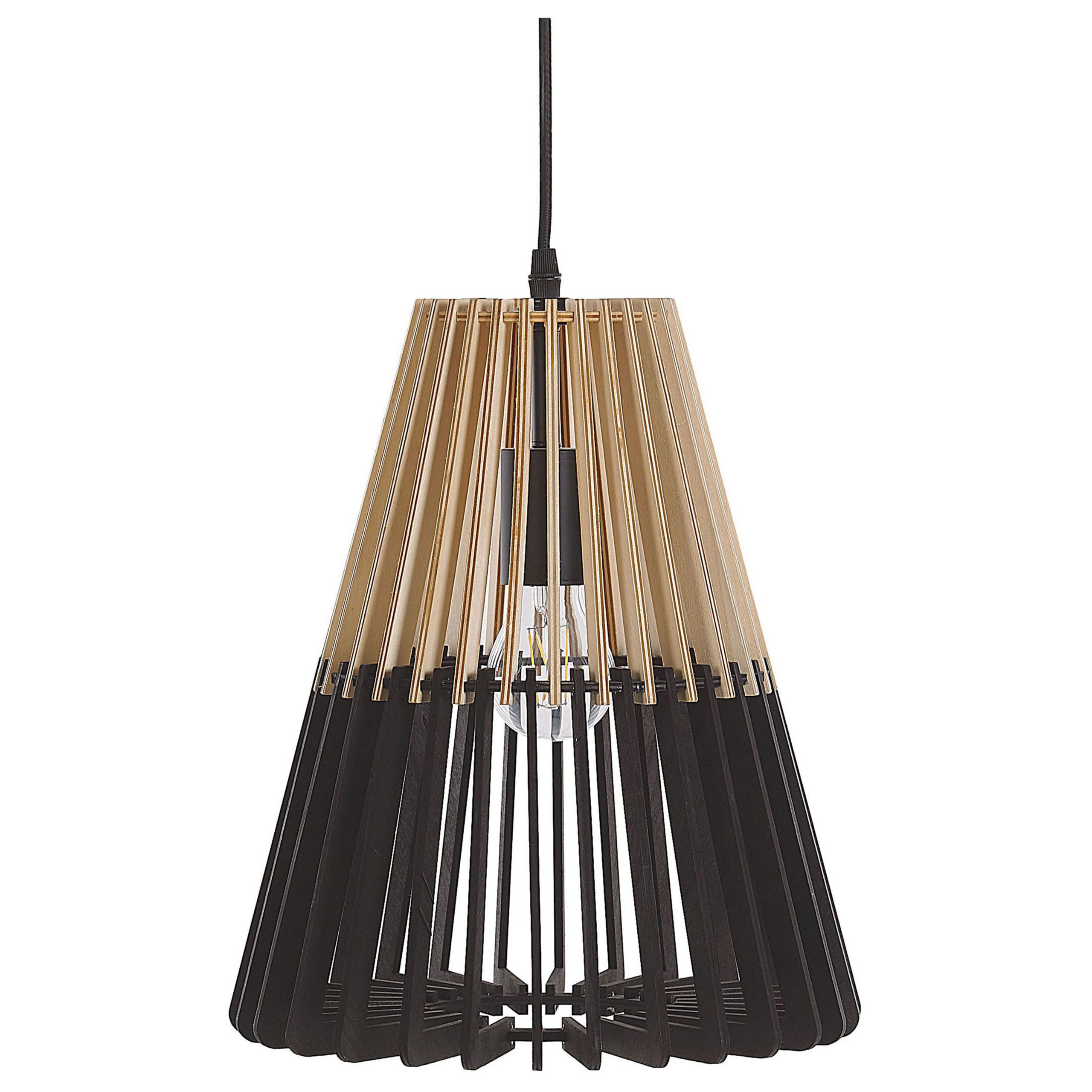 HÄNGELEUCHTE Cavalla 30/30/35 cm - Schwarz, Holzwerkstoff (30/30/35cm) - Beliani