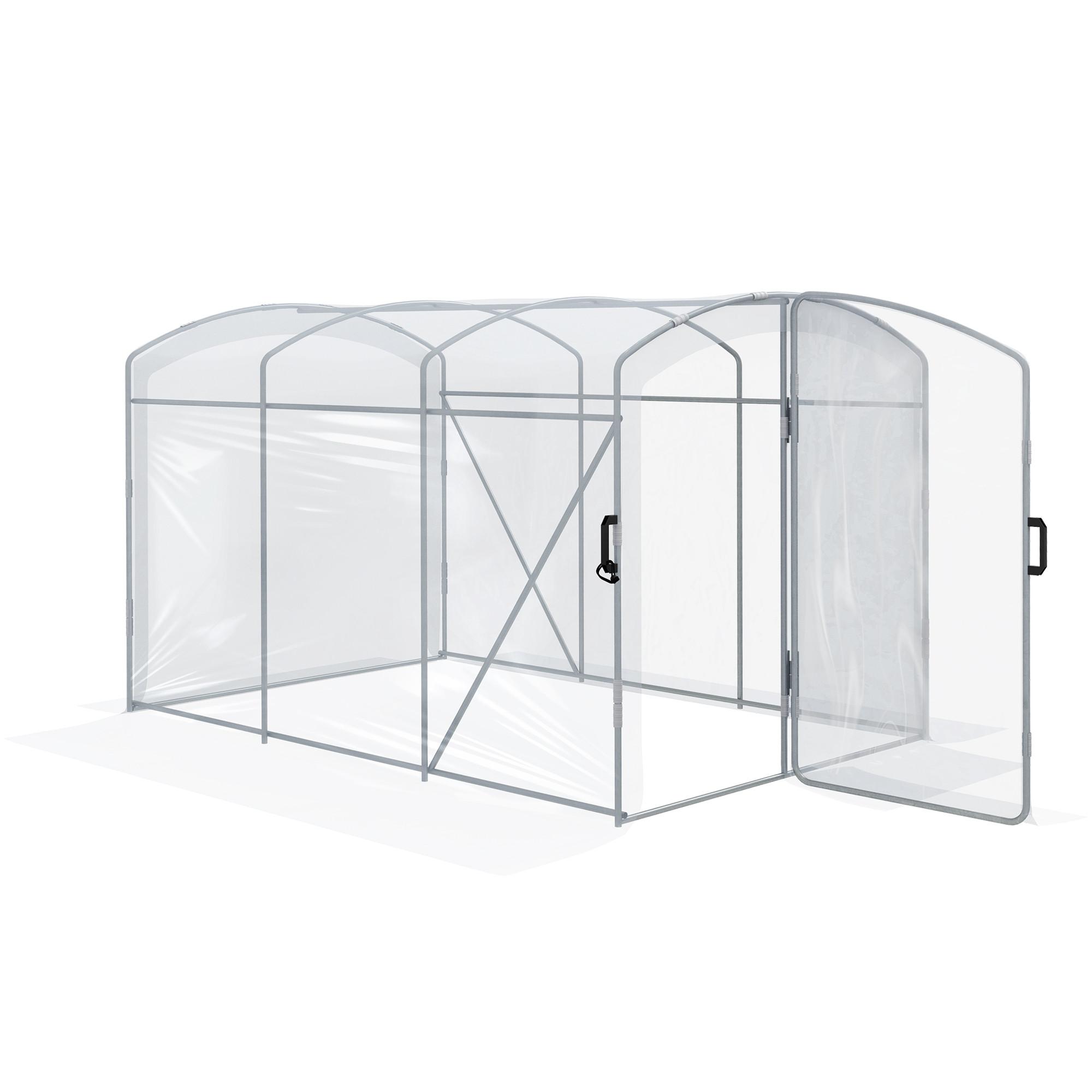 FOLIENGEWÄCHSHAUS, Tunnel-Gewächshaus mit 1 Tür, für Garten, Balkon, PE, Transparent - Transparent, Kunststoff (200/195/300cm) - Outsunny