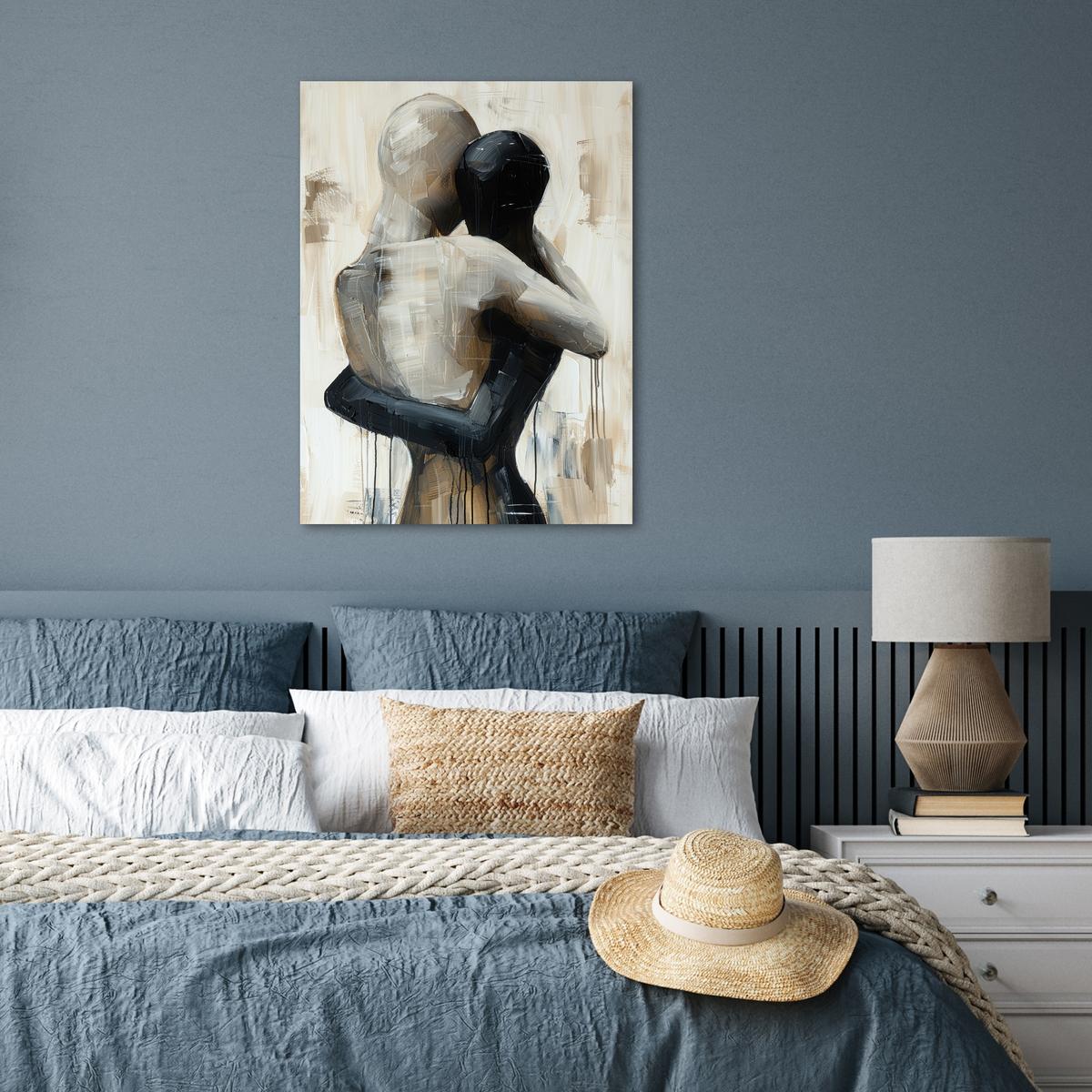 POSTER Abstrakt - Liebe - Schwarz und weiß - Modern Deko Wohnzimmer 60x80 cm - Schwarz, Papier (60/80/0.1cm) - MuchoWow