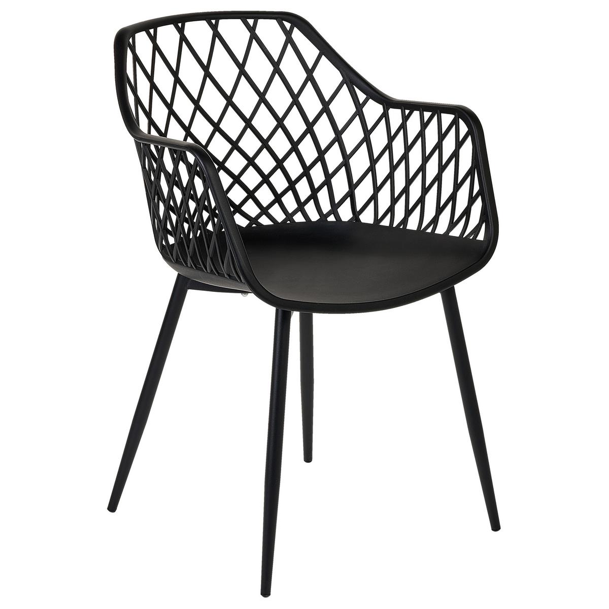 ESSZIMMERSTUHL 2er-Set Kunststoff Schwarz Nashua II - Schwarz, Kunststoff/Metall (50/86/51cm) - Beliani