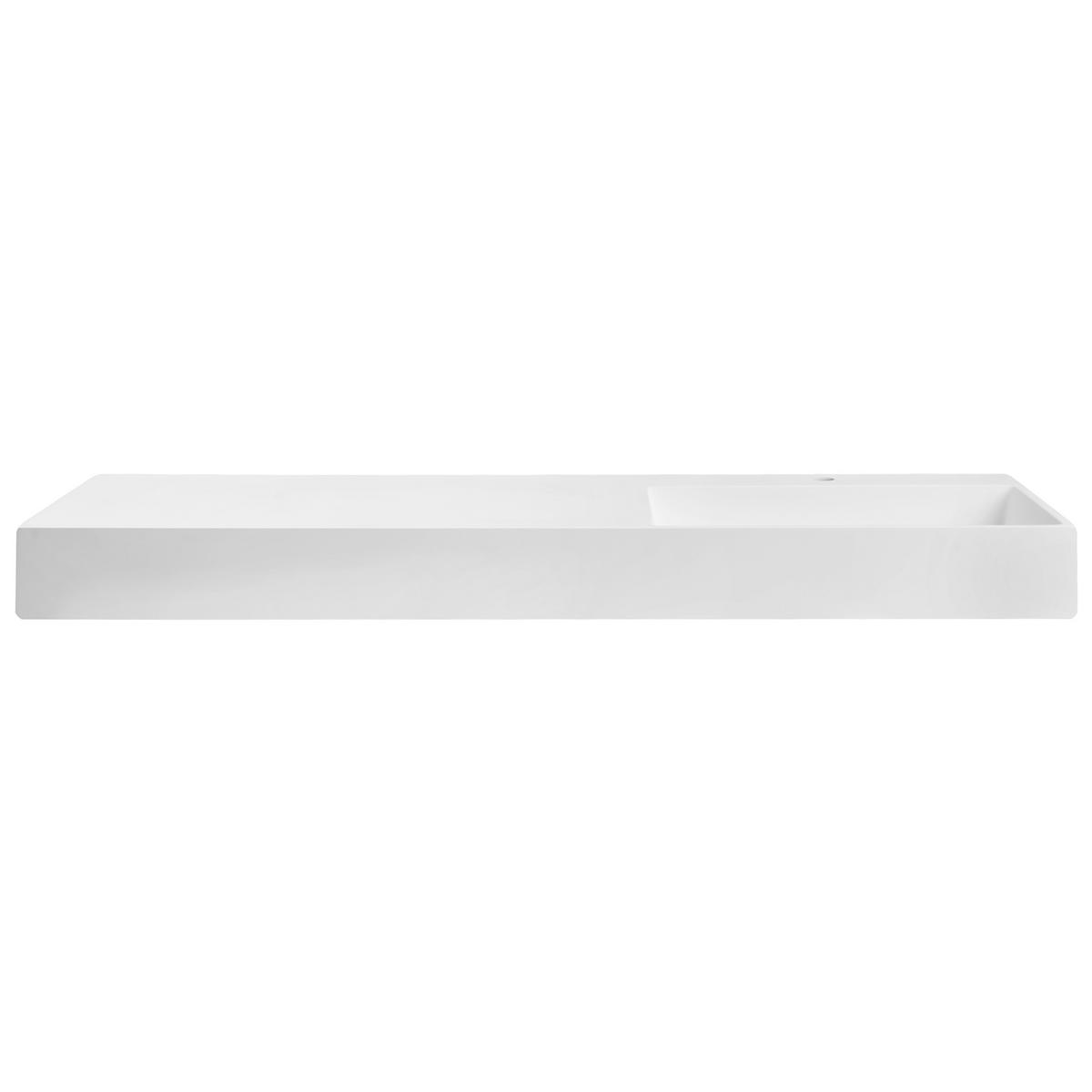 HÄNGEWASCHBECKEN Weiß 150/48 cm Mineralguss Cusco - Weiß, Naturmaterialen (150/13/48cm) - Beliani