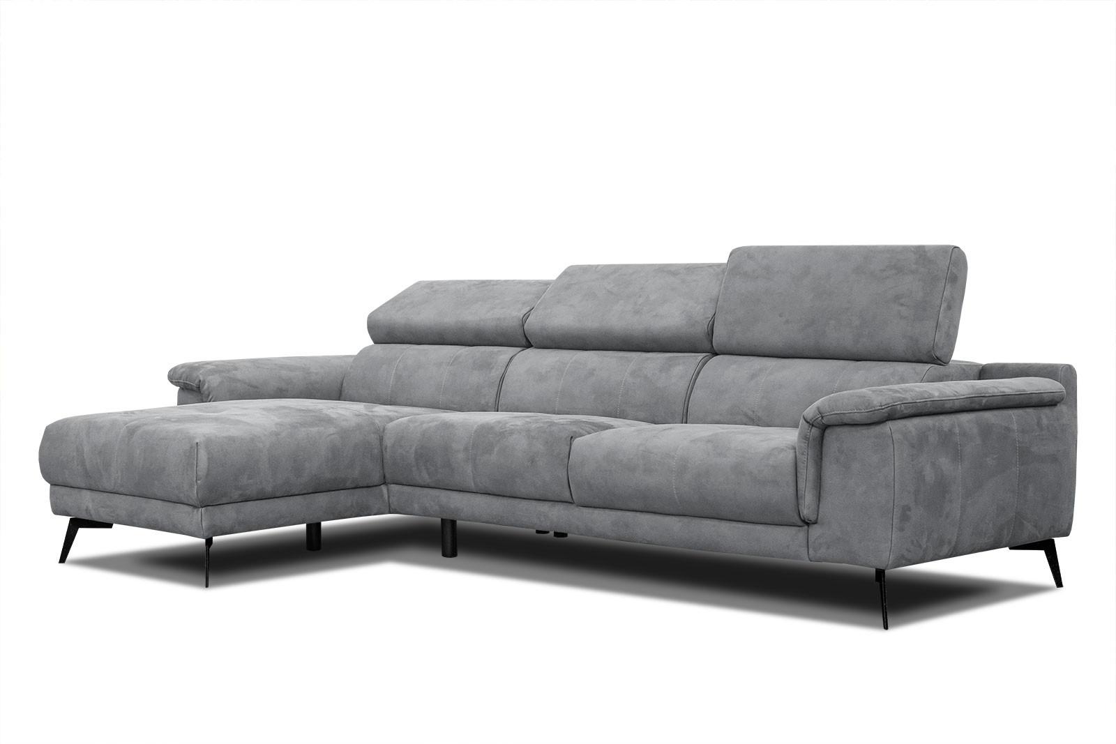 ECKSOFA FIERO 4-Sitzer, grau - Schwarz/Grau, Holzwerkstoff/Textil (158/269cm) - Wozimo