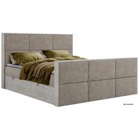 BOXBETT DELNOR DUO 200/200 - Greige Stukture - Topper T25 - H4 - Greige/Schwarz, Kunststoff/Textil (200/200cm) - MKS