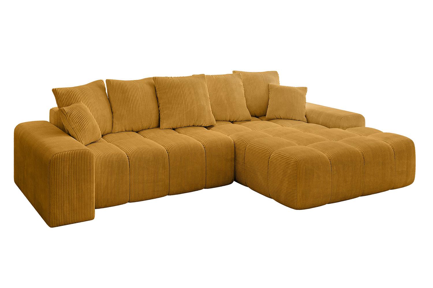 ECKSOFA Ottomane Rechts ENSI-L - 267x164x69 cm Currygelb - Currygelb, Holzwerkstoff/Kunststoff (164/267cm) - ALTDECOR