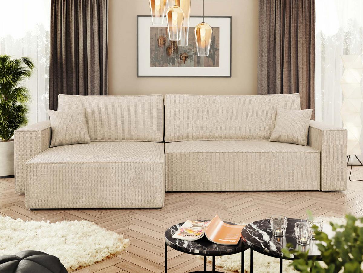 ECKSOFA Karl - Schwarz/Naturfarben, Holz/Kunststoff (272/145cm) - MIRJAN24