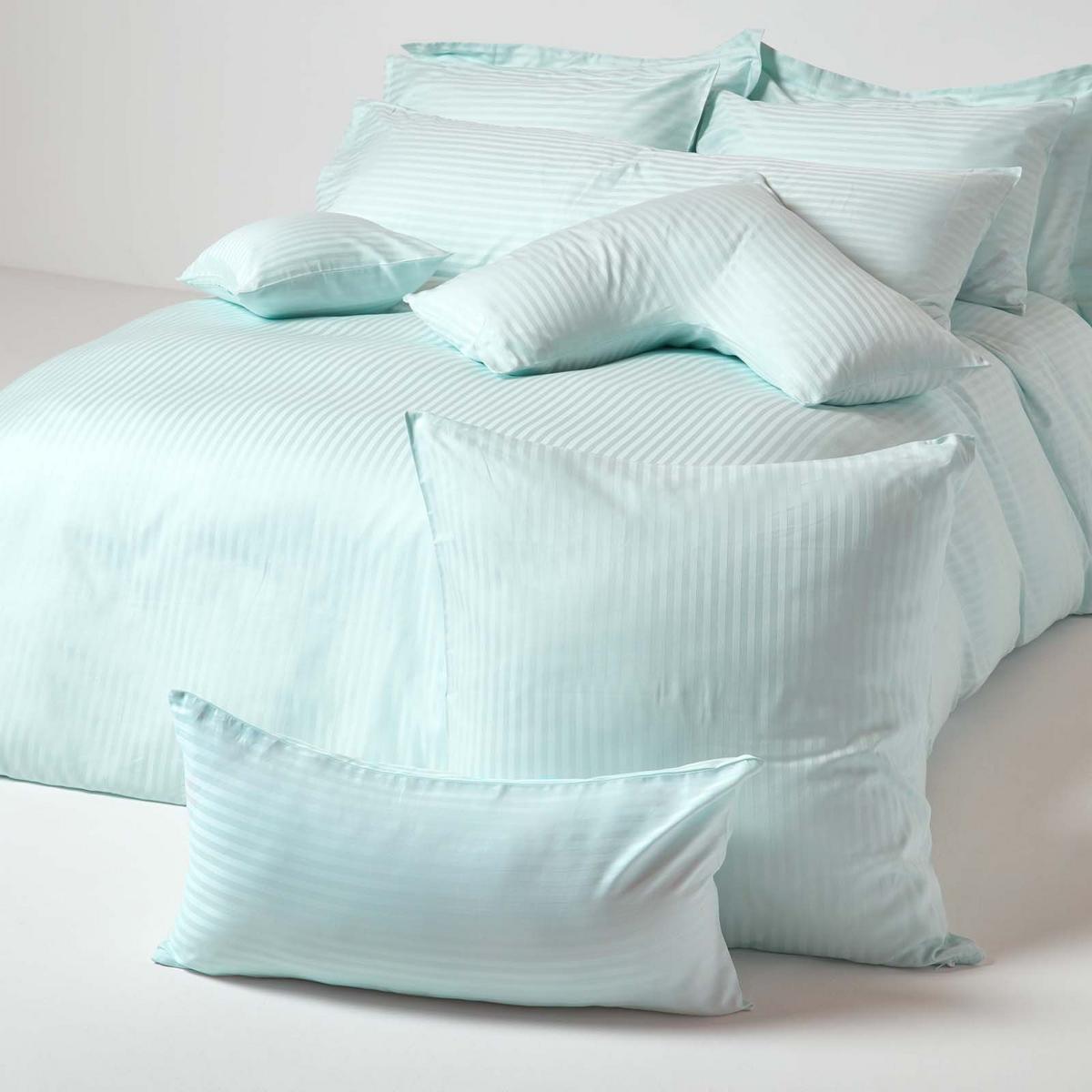 SEITENSCHLÄFERKISSENBEZUG Damast-Streifen, 48/136 cm - Blau, Textil (50/140cm) - Homescapes
