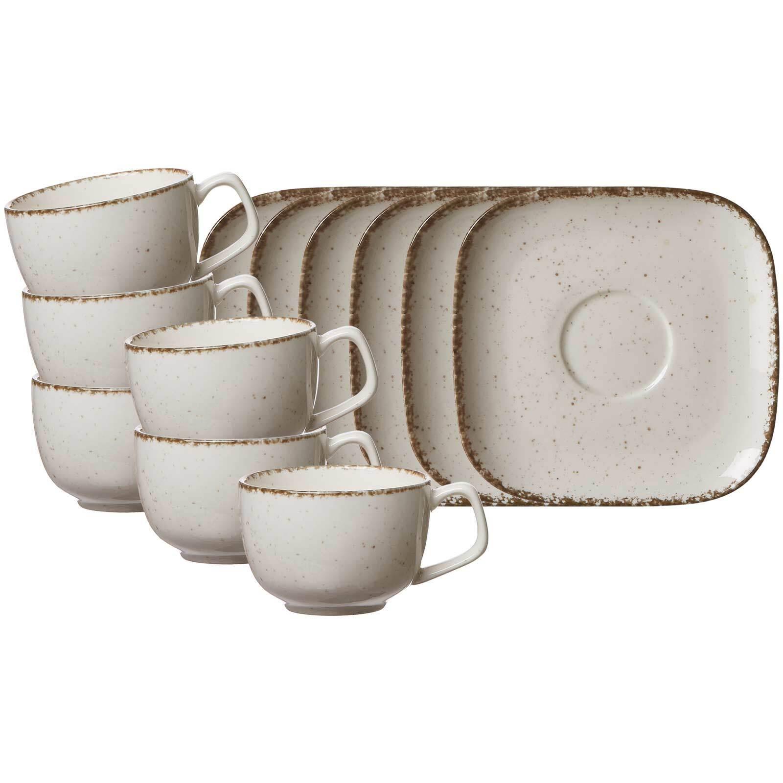 KAFFEETASSEN MIT UNTERTASSEN Casa beige 200 ml 6er Set - Beige, Keramik (13.5/9/13.5cm) - Ritzenhoff Breker