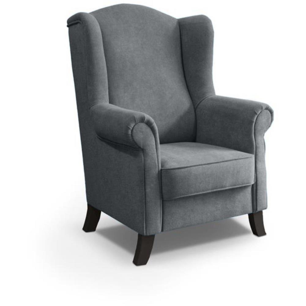 OHRENSESSEL Leonardo grau - Grau, Holz/Textil (88/118/86cm) - Beautysofa