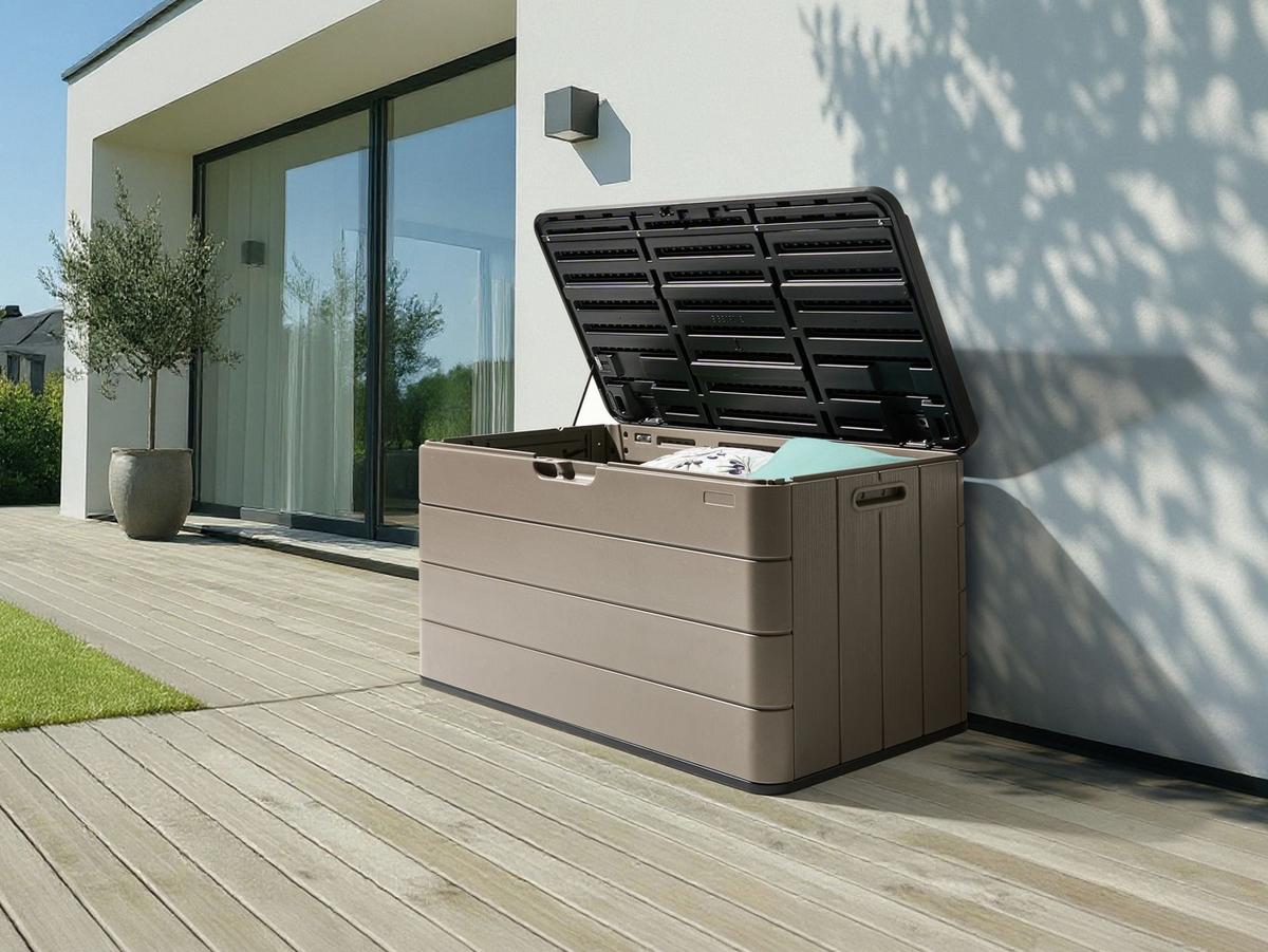 AUFBEWAHRUNGSBOX 116/ 60 cm Braun Milies - Schwarz/Braun, Kunststoff (116/60/60cm) - Beliani