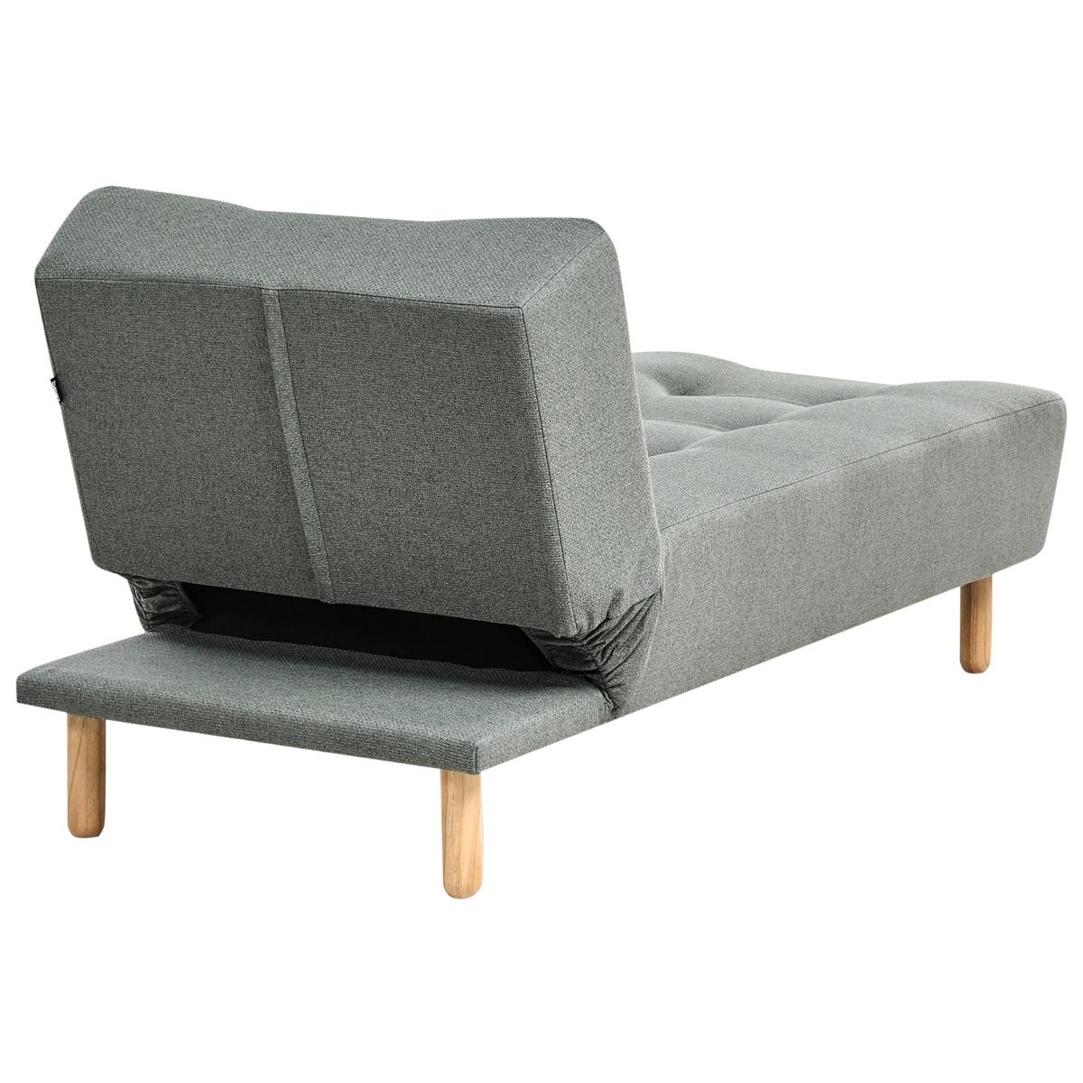 CHAISELONGUE Stoff Grün Alsten - Braun/Grün, Textil (75/80/161cm) - Beliani