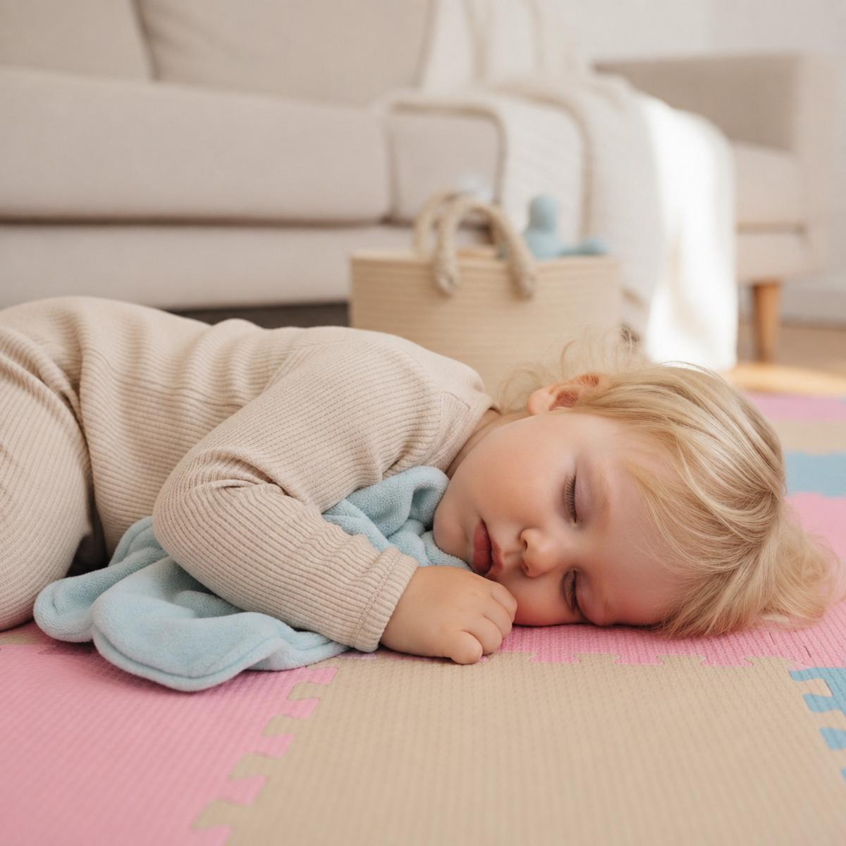 SPIELMATTE ab Null 270/90 cm Puzzlematte Hellblau - Multicolor, Kunststoff (30/30cm) - Littletom