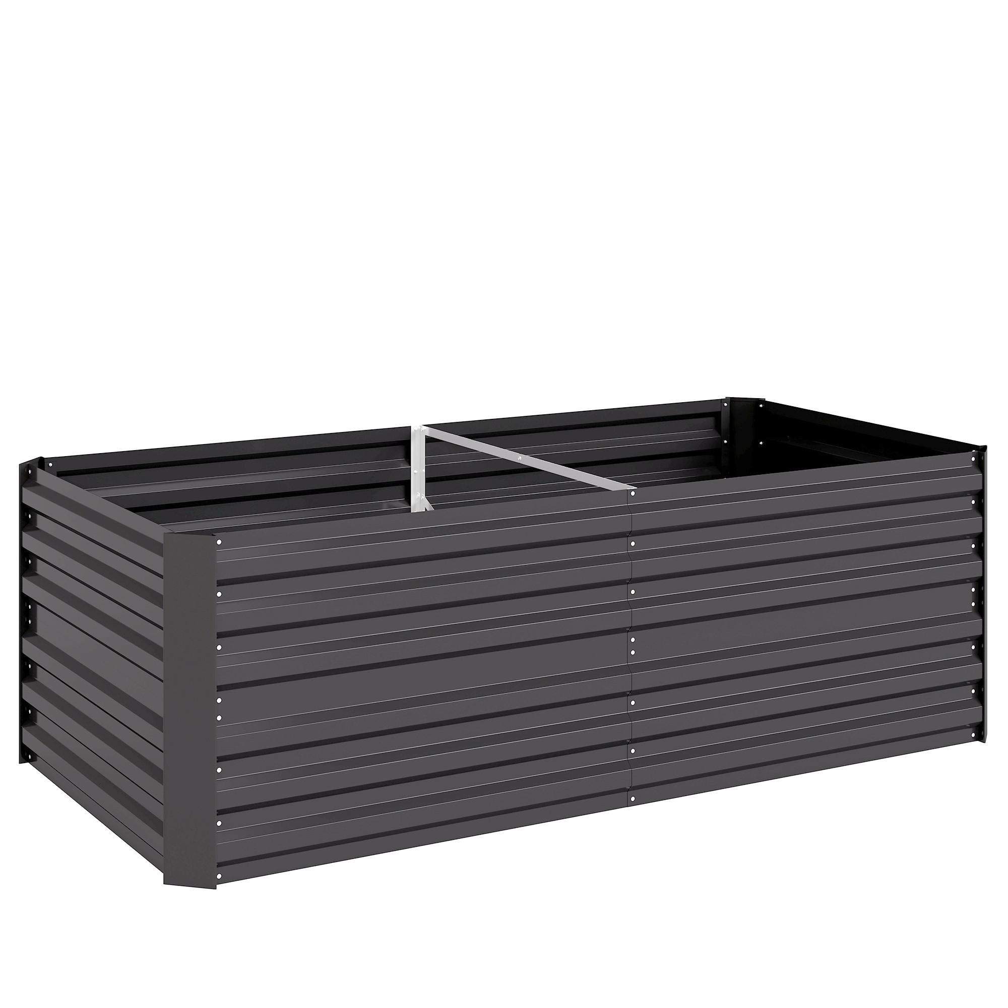 HOCHBEET aus Stahl - Dunkelgrau, Metall (90/59/180cm) - Outsunny