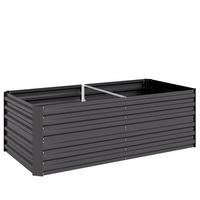 HOCHBEET aus Stahl - Dunkelgrau, Metall (90/59/180cm) - Outsunny