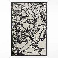 TEPPICH 100x150 cm Komposition nach Wassily Kandinsky - Schwarz/Weiß, Kunststoff (100/150cm) - Wallfluent