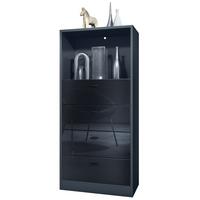 KOMMODE Pino Fronten in Schwarz Hochglanz - Schwarz Hochglanz, Holzwerkstoff (56/125/36cm) - Vladon