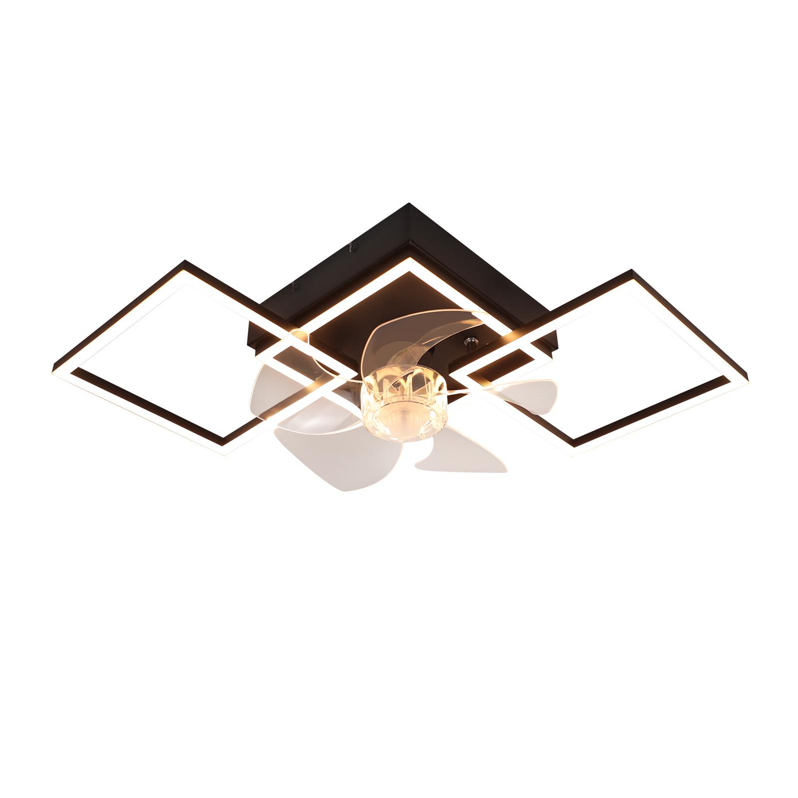 DECKENLEUCHTE mit Ventilator Telven 68/31/14 cm - Schwarz, Kunststoff/Metall (68/31/14cm) - ZMH