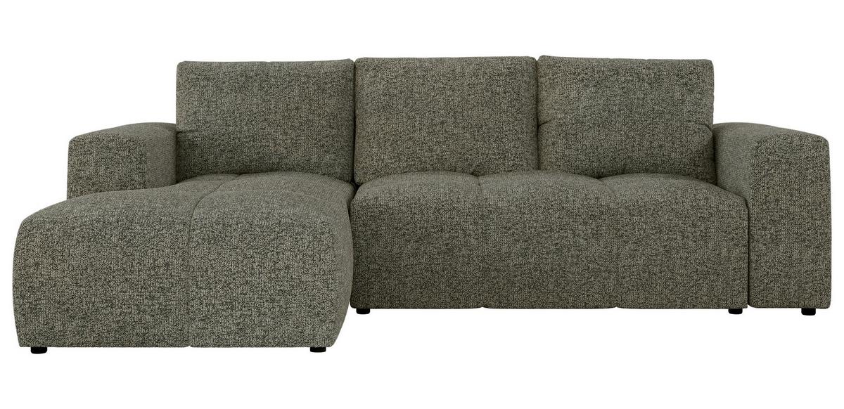 ECKSOFA MONIVA Grau Strukture - Links - Schwarz/Grau, Textil (164/266cm) - MKS