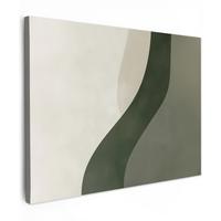 LEINWANDBILD Japandi - Grün - Abstrakt - Modern Wandbild 40x30 cm - Salbeigrün, Textil (40/30cm) - MuchoWow