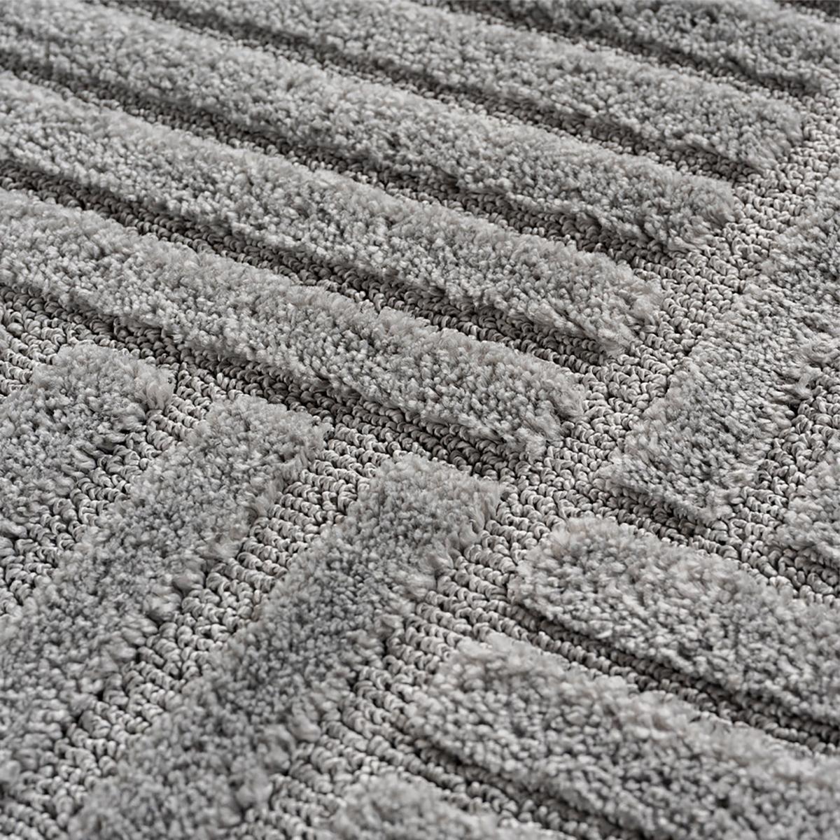 TEPPICH Hochflor RIGI in Silber, mit Cord-Streifen-Patchwork, 200 x 290 cm - Silberfarben, Textil (290/200cm) - KADIMA DESIGN