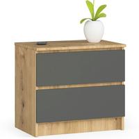 KOMMODE Eiche Artisan, Graphit Grau 55/60/40 - Eiche Artisan, Holzwerkstoff (60/55/40cm) - RAUMHIRSCH FURNITURE
