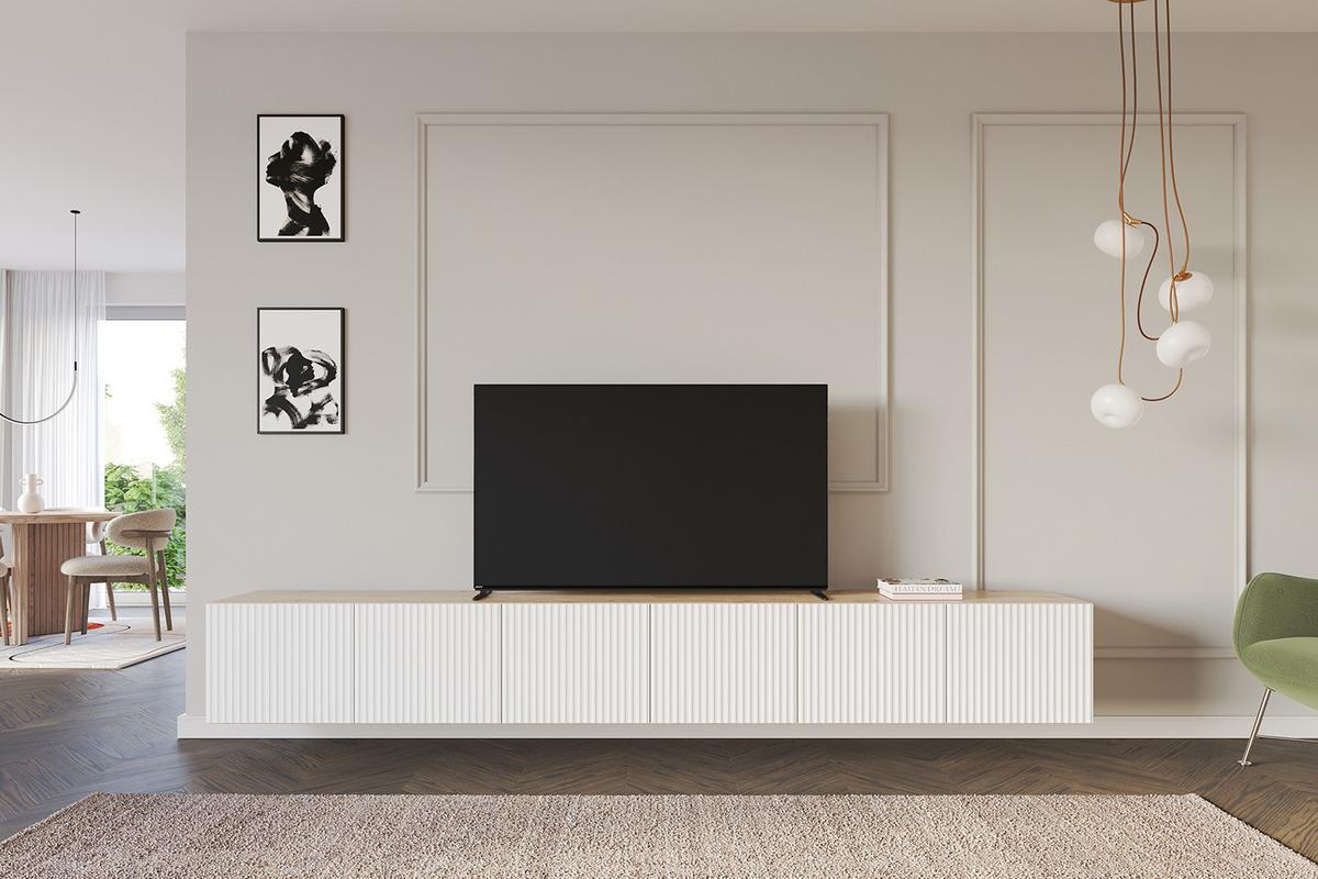 LOWBOARD NOA-2-W 3x100x40x40 cm - Artisan / Weiß - Weiß, Holzwerkstoff (300/40/40cm) - ALTDECOR