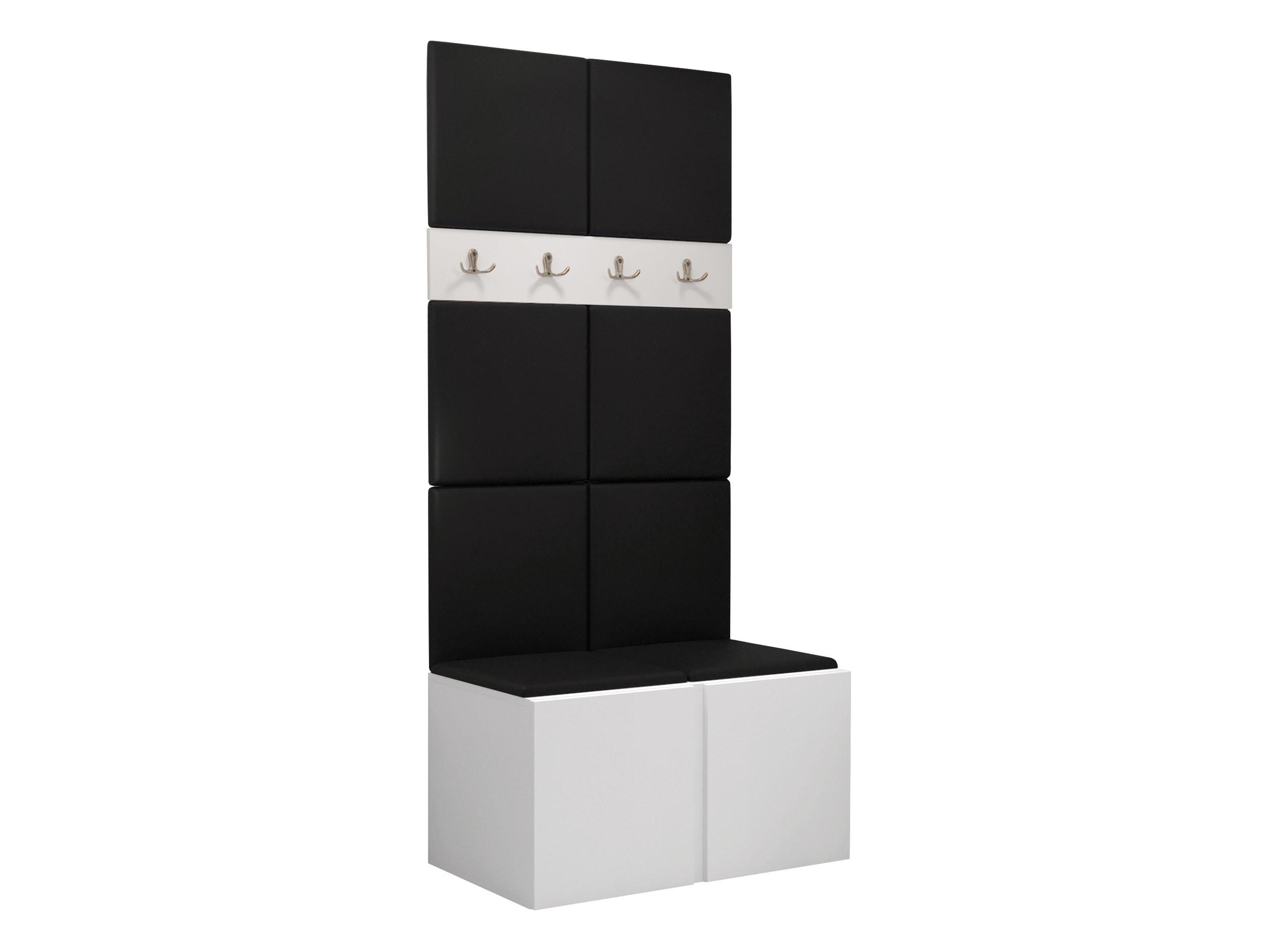 GARDEROBEN-SET Orion IV - Schwarz/Weiß, Holzwerkstoff/Kunststoff (84/186/46cm) - MIRJAN24