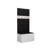 GARDEROBEN-SET Orion IV - Schwarz/Weiß, Holzwerkstoff/Kunststoff (84/186/46cm) - MIRJAN24