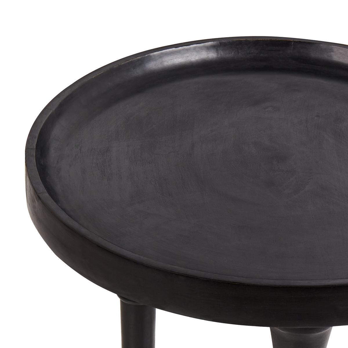 BEISTELLTISCH Mangoholz Schwarz Leeton - Schwarz, Holz (52/52/53cm) - Beliani
