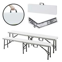 KLAPPBANK Ljusnarsberg - Weiß, Kunststoff/Metall (180/43/25cm) - [en.casa]