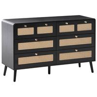 KOMMODE mit 6 Schubladen Schwarz Moura - Schwarz, Holzwerkstoff (120/74/40cm) - Beliani