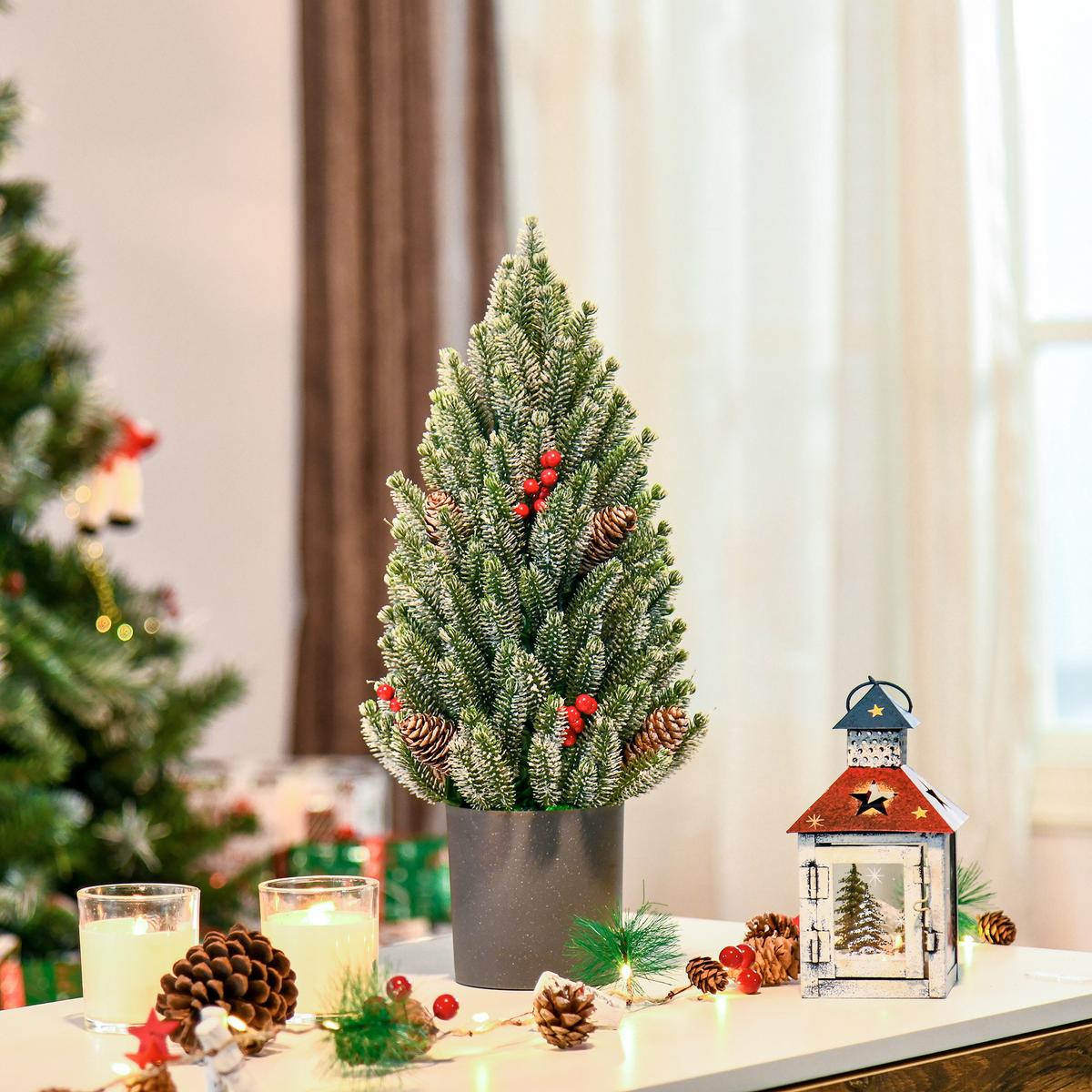 KÜNSTLICHER Weihnachtsbaum Tisch-Christbaum 170 Äste PE Kunststoff Grün - Grün, Kunststoff (47cm) - HOMCOM