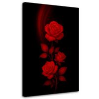 LEINWANDBILD Blumen Rote Rosen 80x120cm - Rot, Textil (80/120cm) - Feeby