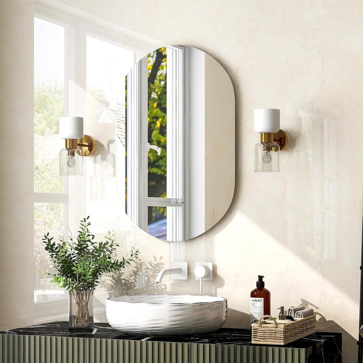 LED-SPIEGEL Anti-Beschlag Silber - Silberfarben, Glas (50/80/3cm) - COSTWAY