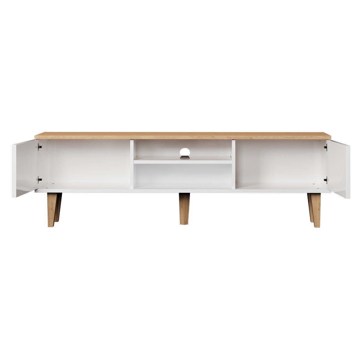 TV-MÖBEL Denver Weiß - Weiß, Holzwerkstoff (35/47/160cm) - Petits-meubles