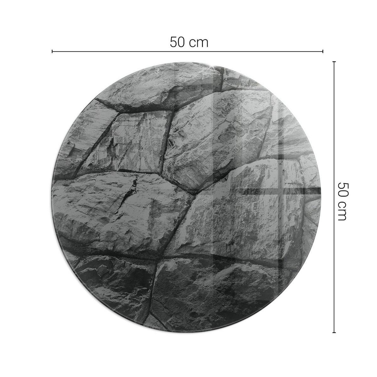 GLASPLATTE für Kamin Ø 50 cm - Grau, Glas (50/50/0.4cm) - TULUP