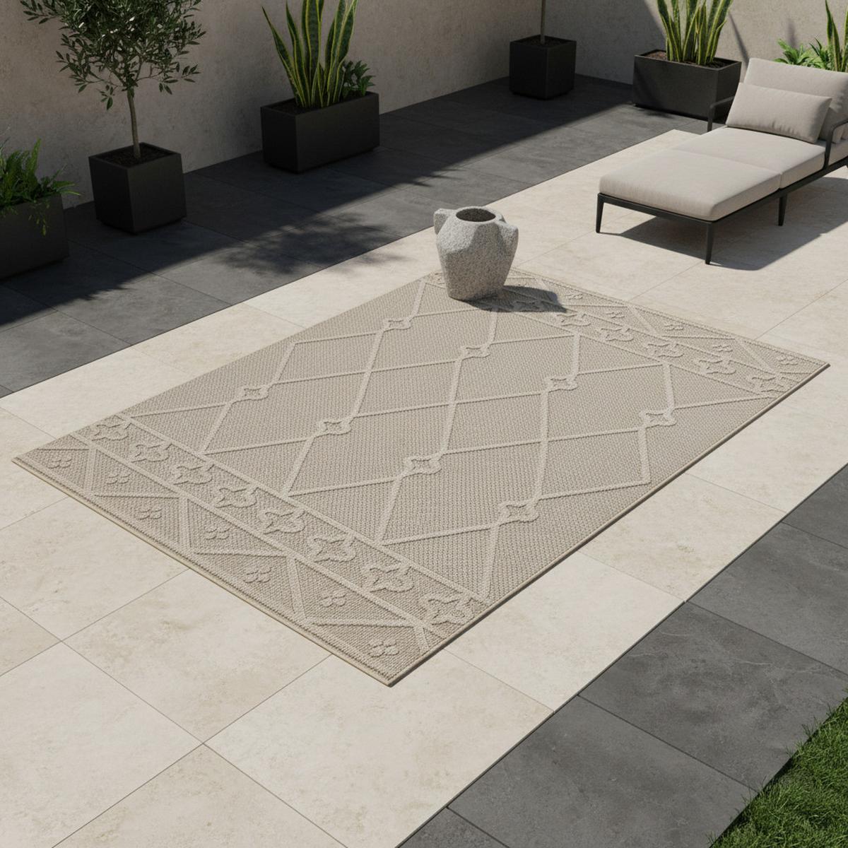 TEPPICH Outdoor IMST in Beige, im Berber-Stil, 160 x 230 cm - Beige, Textil (230/160cm) - KADIMA DESIGN