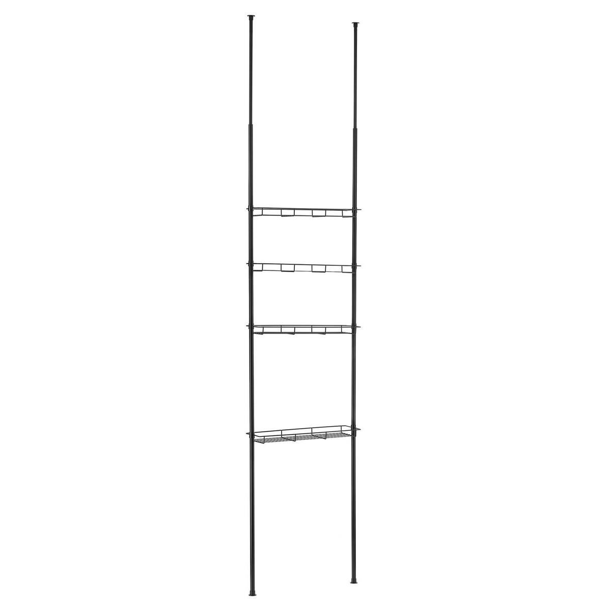 DUSCHREGAL PAULA schwarz - Schwarz, Metall (59/250/16cm) - IDIMEX